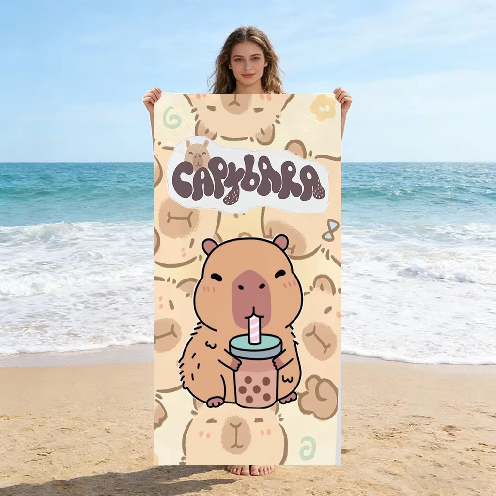 Towel Small Sport - Capybara Cartoon sneldrogende strandhanddoek klein tot