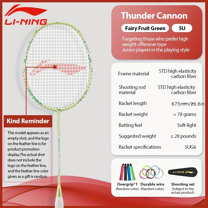 Li-Ning Thunder Mini Cannon Fu - Li Ning Racket recensie en prijs