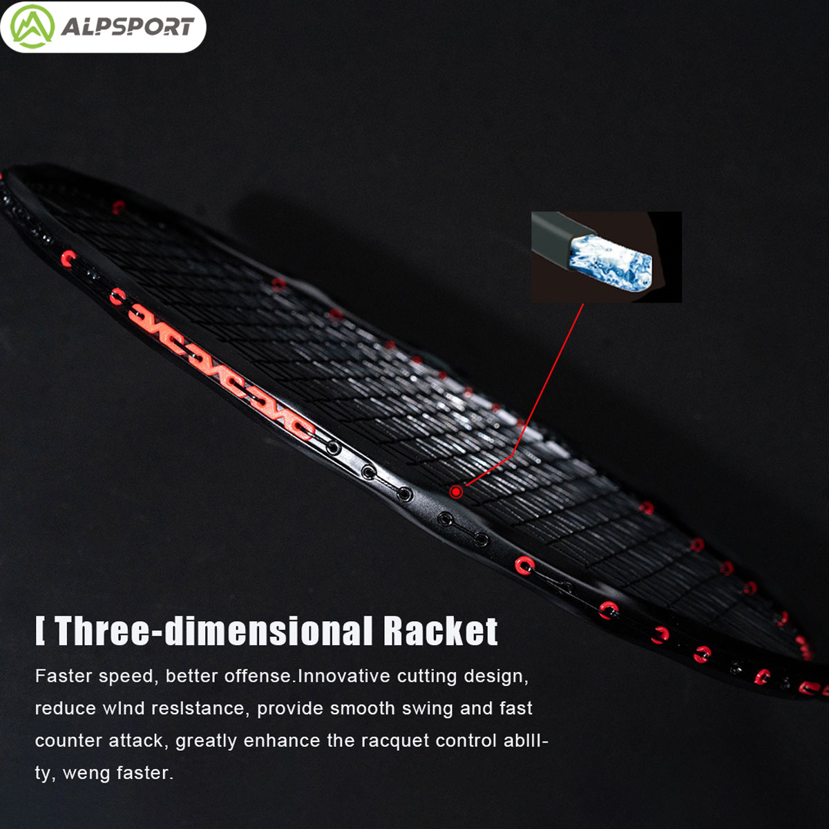 Alpsport MH-V5 5U 75g Golvend  - Li Ning Racket recensie en prijs